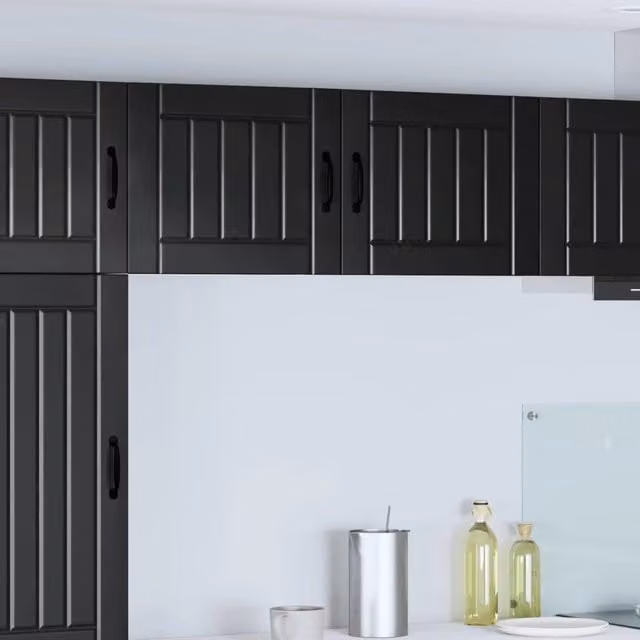 Set di 2 pensili da cucina vidaXL neri con ante scorrevoli in legno, L/P/H: 50 x 31 x 40 cm – 1