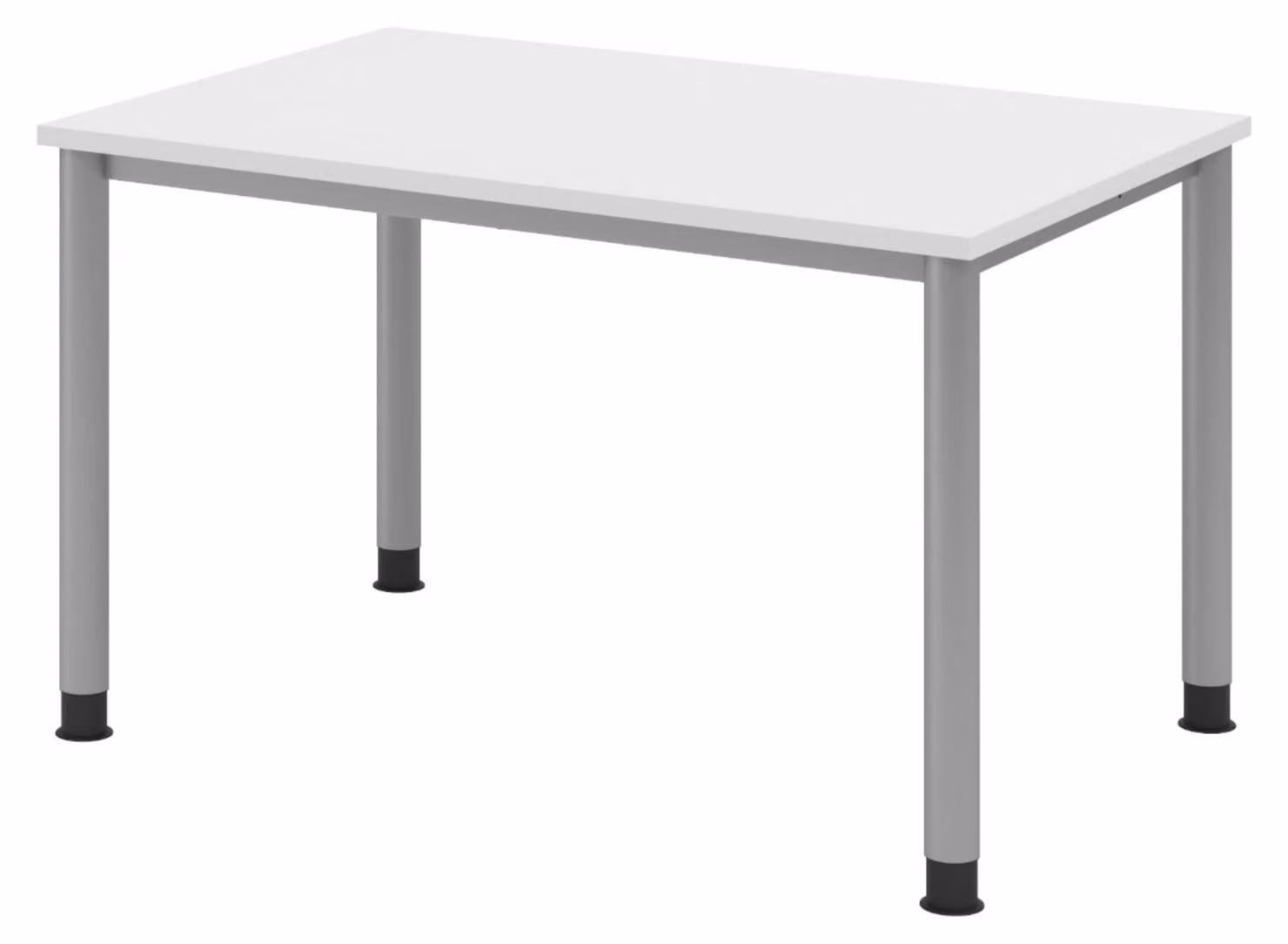 Scrivania bümö Serie H - Finitura: bianco, struttura: argento, dimensioni: 120 x 80 cm