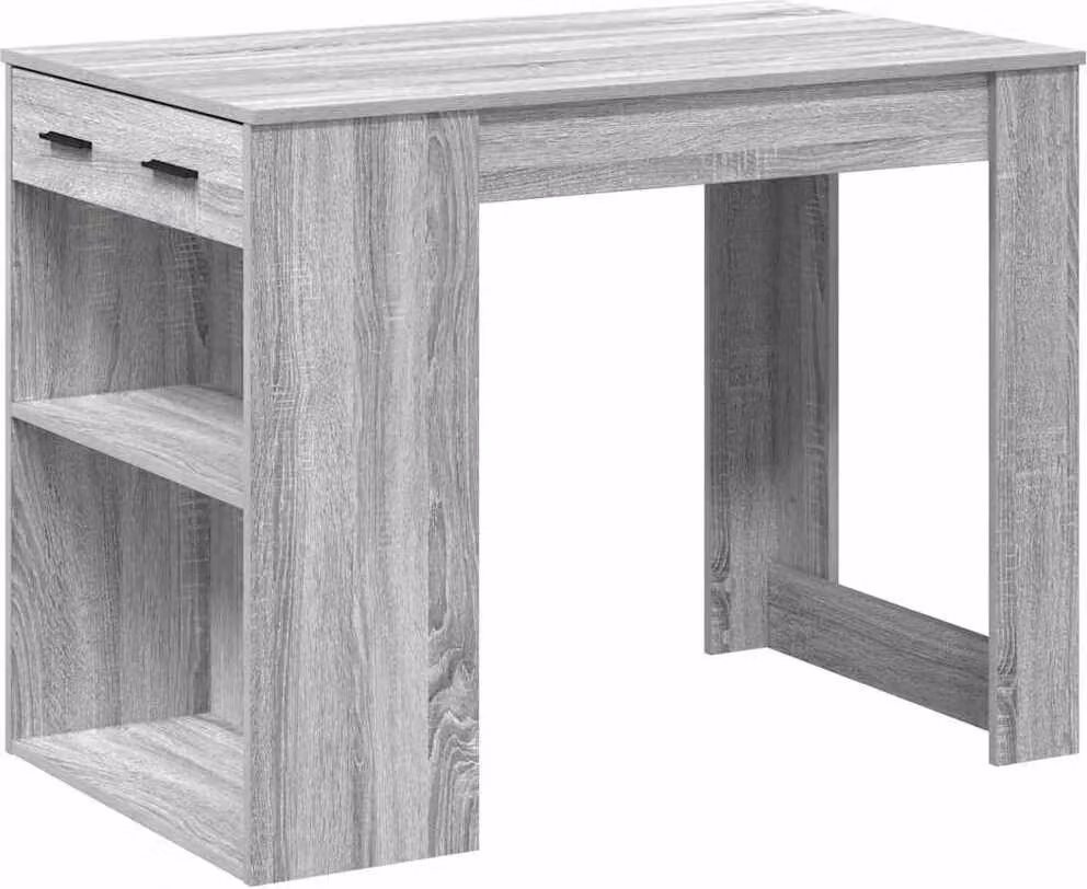Scrivania con Cassetto Ripiano Grigio Sonoma Legno Multistrato