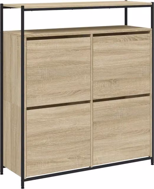 Scarpiera | Mobile per scarpe 4 Cassetti Ribaltabili Rovere Sonoma 100x34x112 cm