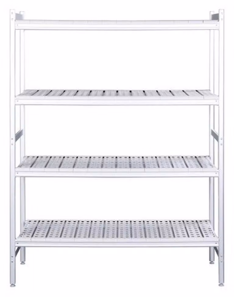 Ripiano per scaffali in alluminio con griglia in plastica, dimensioni 373x798 mm