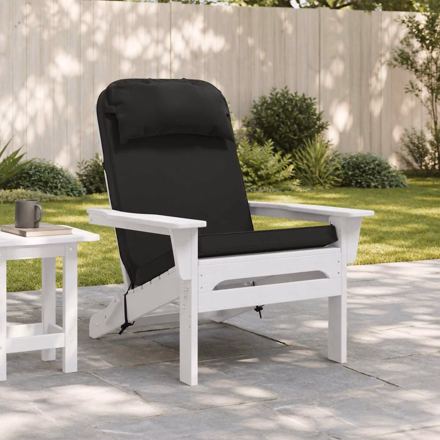 vidaXL Cuscino per Lounger Sole in Poliestere Nero L 124 x P 55 x H 5 cm