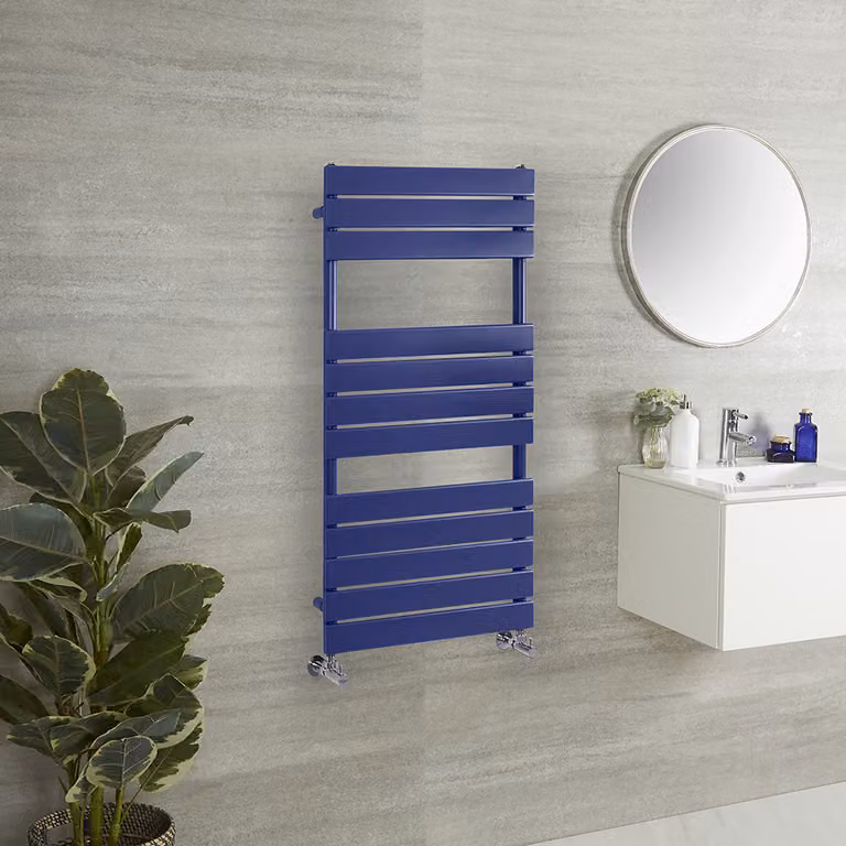 Scaldasalviette di Design - 1200mm x 450mm - Blu (Deep Sea Blue) - Lustro