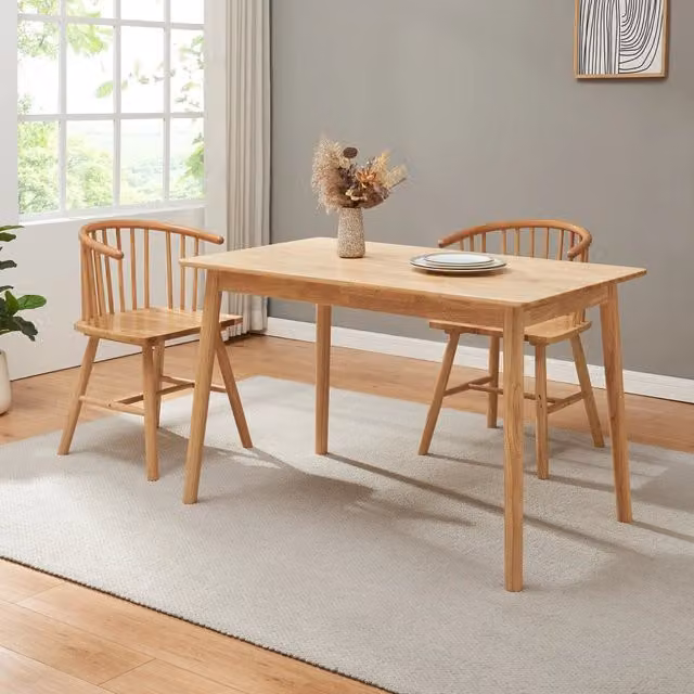 Tavolo da pranzo e cucina Klijori en.casa in legno di Hevea color naturale L: 120 cm, P: 70 cm, H: 73,5 cm