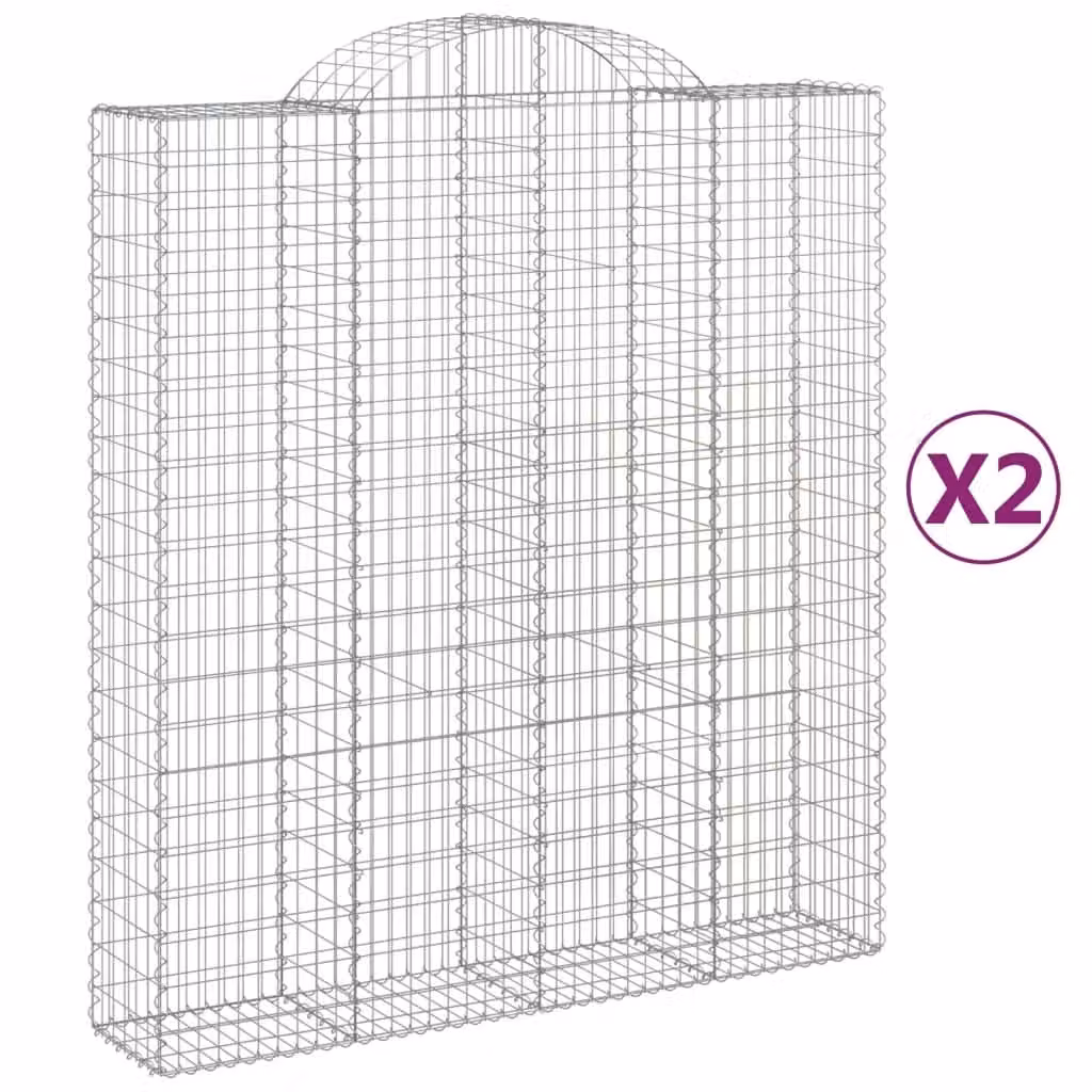 Cesti Gabbioni ad Arco 2 pz 200x50x220/240 cm Ferro Zincato