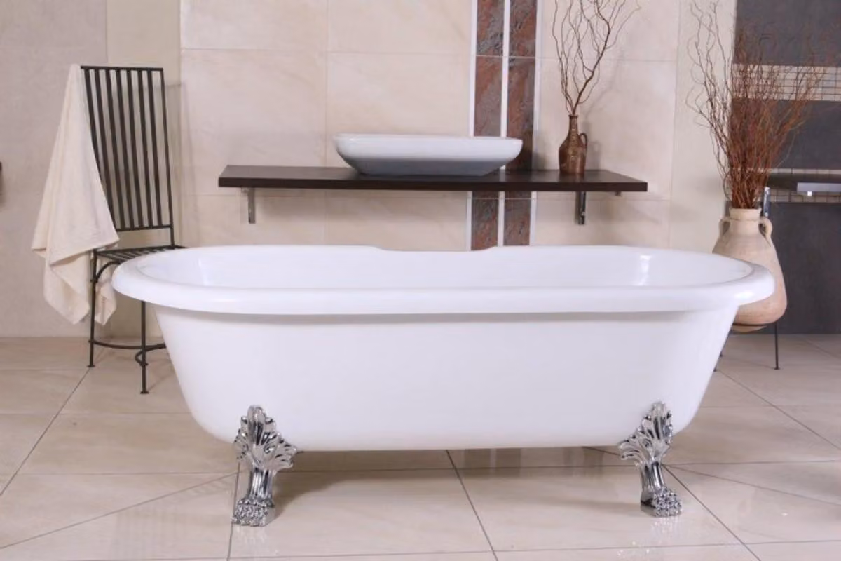 Lussuosa vasca freestanding Art Nouveau Milano bianco/argento - Bagno barocco