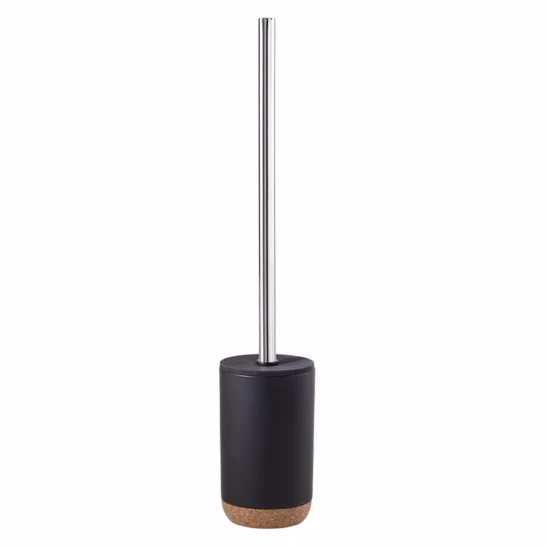 Scopino WC con ciuffo in setole d'appoggio in ceramica e sughero IL33 Gedy serie ILARY Nero Matt