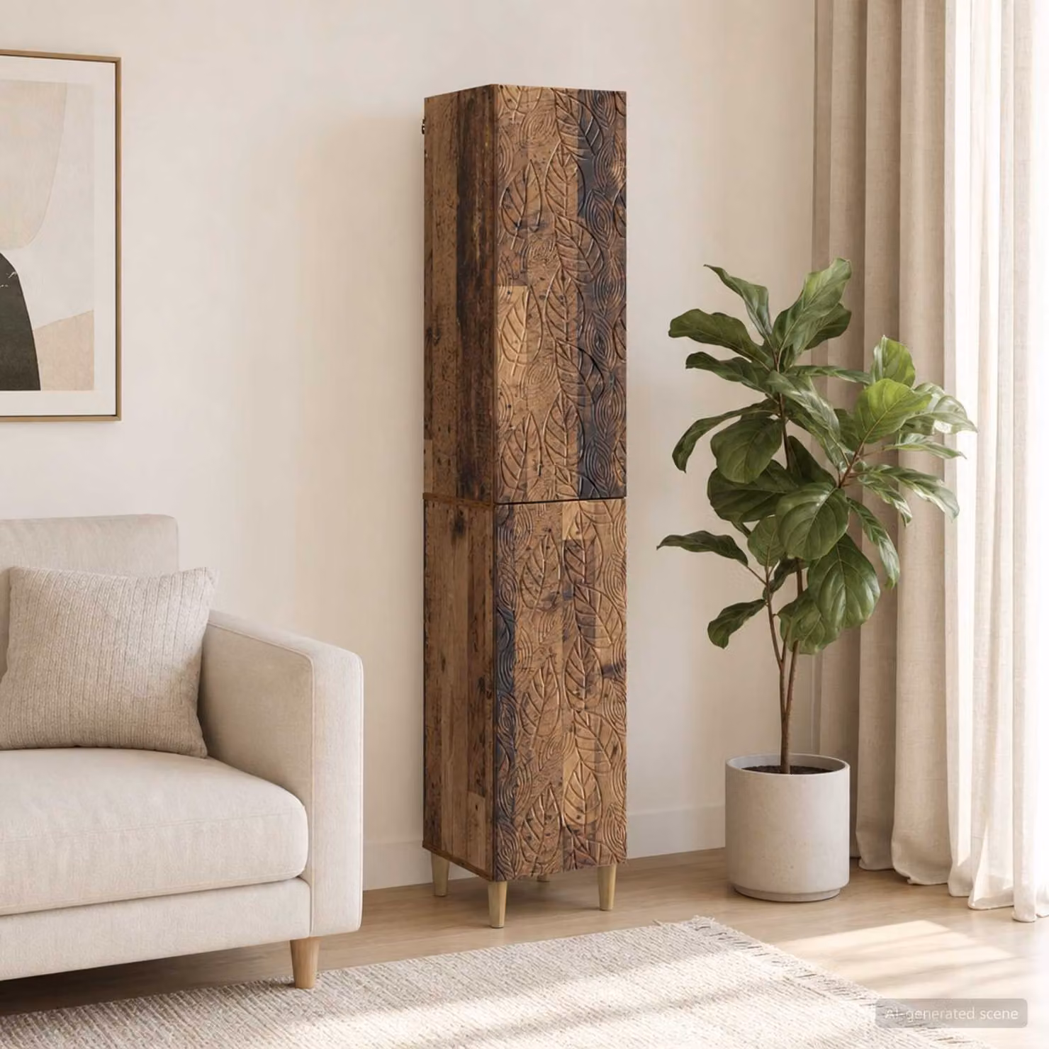 Set di 2 armadi moderni vidaXL in legno ingegnerizzato marrone con ante a battente e ripiani interni