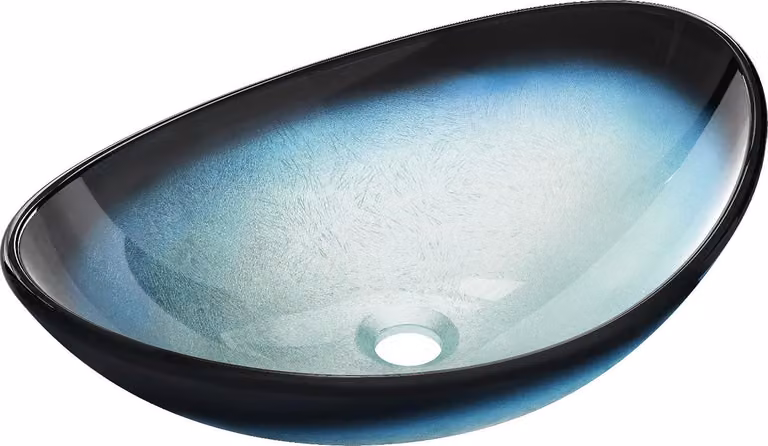 Mexen Sonia lavabo in vetro da appoggio 54 x 37 cm, blu - 24145447