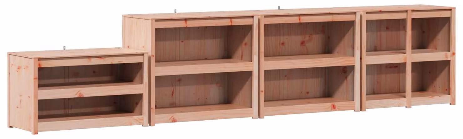 Mobiletto da esterno MEPPEL, confezione da 4 pezzi, bianco, in legno di pino massello