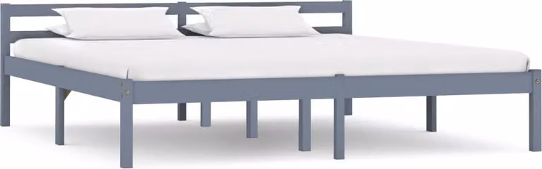 vidaXL Letto in legno massiccio pino grigio 160x200 cm - Struttura letto - Cornici letto - Struttura letto - Letto