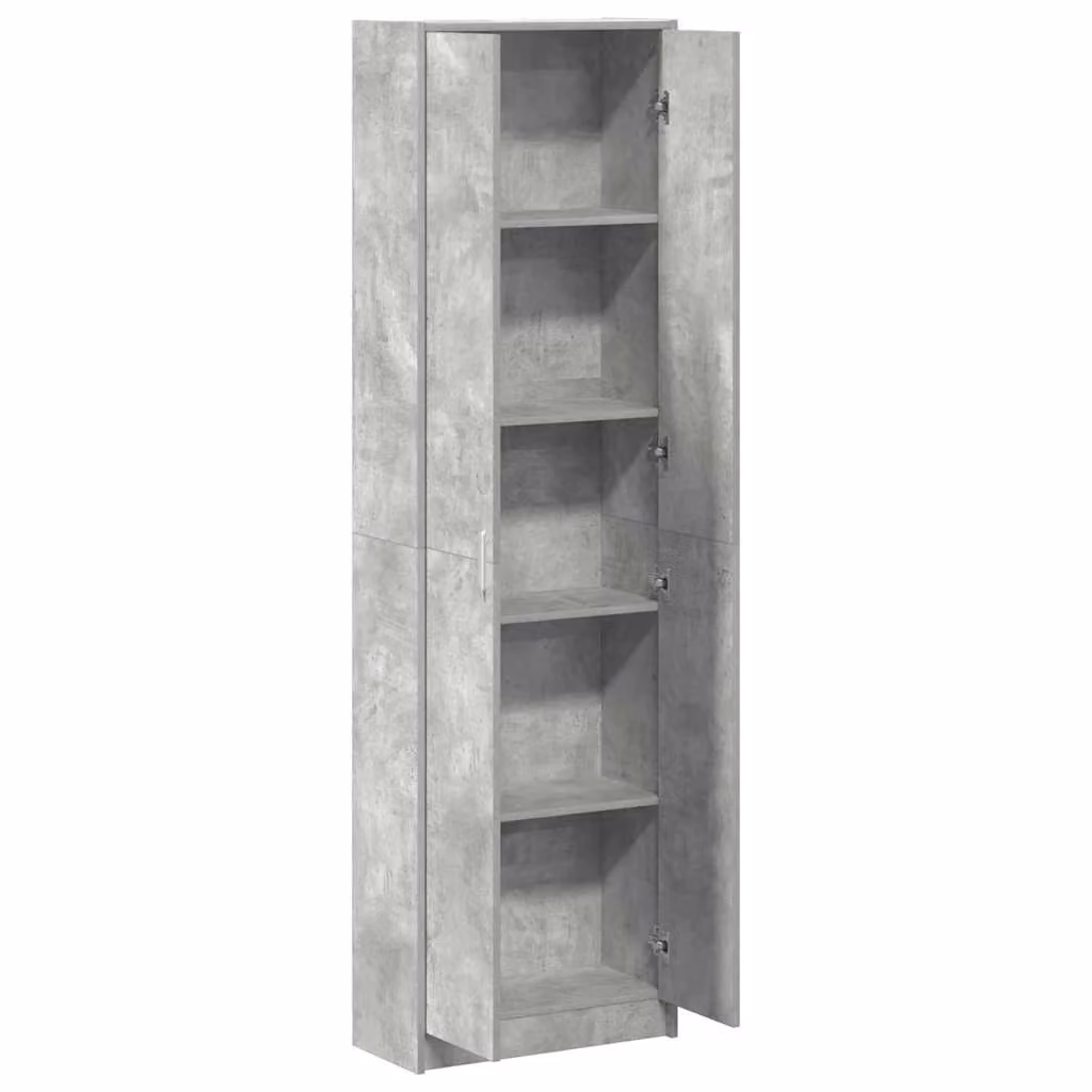 Mobiletto moderno in stile minimalista grigio opaco con ante a battente e ripiani interni, L: 55 cm, P: 25 cm, H: 189 cm – 2