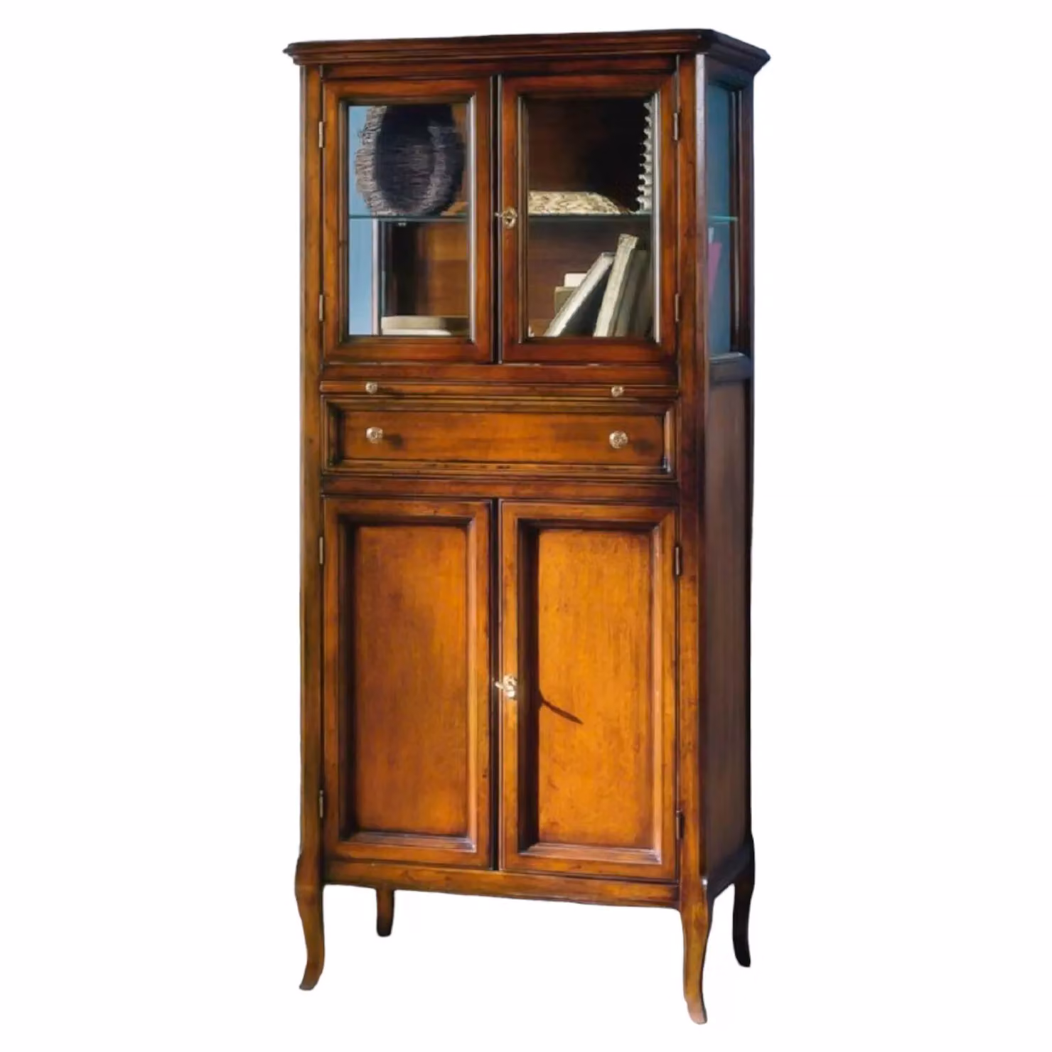 Mobile bar bottigliera classico in legno finitura bassano Mobili 2G L: 70 cm, P: 43 cm, H: 150 cm – 2