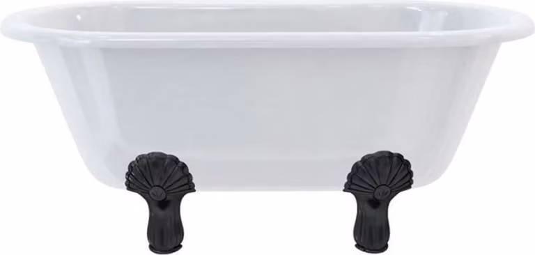 Casa Padrino Luxury Art Nouveau Bathtub White / Black 150 x 75 x H. 63,5 cm - Vasca da bagno autoportante in acrilico retrò - Arredo bagno retrò