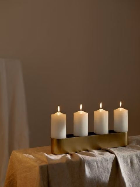 Portacandele da tavolo Gili Kenay Home, colore oro, design moderno per candele lunghe