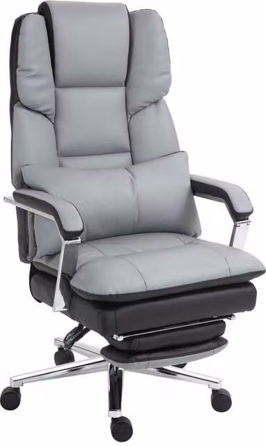 Sedia da ufficio ergonomica, regolabile, 63x71x123-129 cm, grigio chiaro/nero