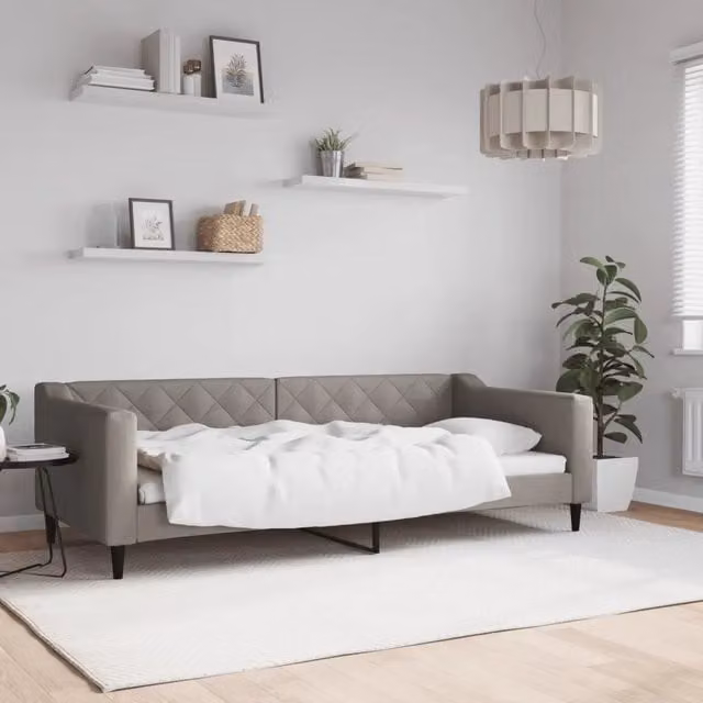 Letto da giorno moderno vidaXL in tessuto beige e grigio – 1