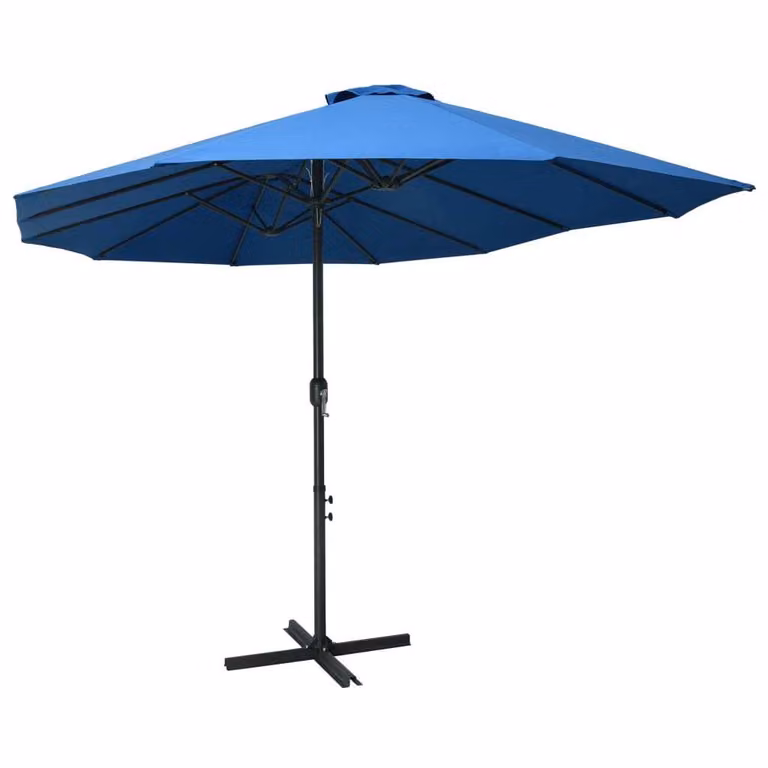 The Living Store Ombrellone con palo in alluminio 460x270 cm Blu