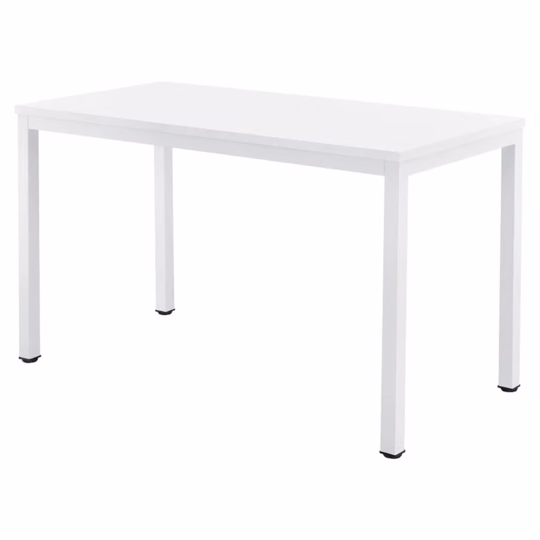 In And OutdoorMatch Shyann - Tavolo per computer portatili - 120x60x75 cm - Bianco - Acciaio e truciolato - Design moderno