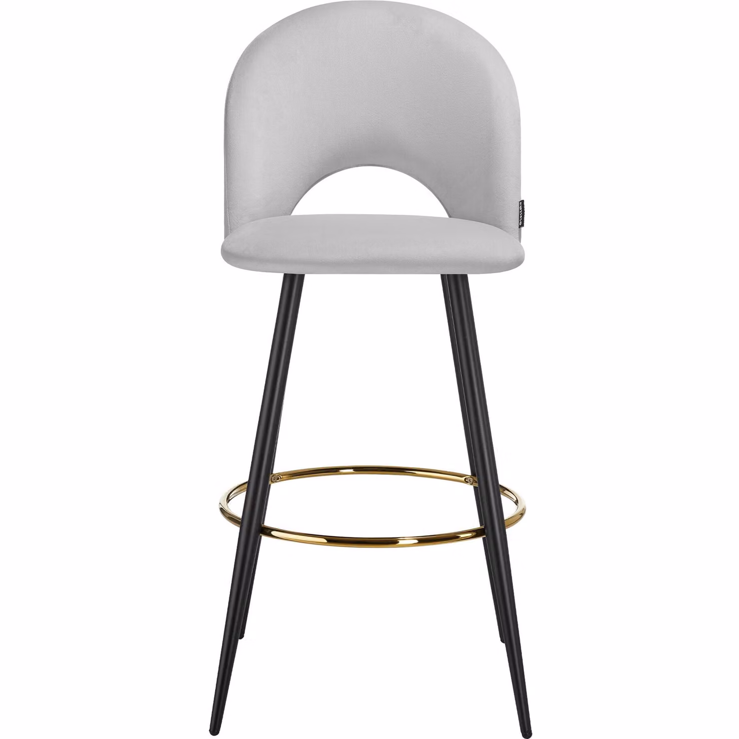 Set di 4 sgabelli Sachel con schienale TecTake GmbH in velluto grigio chiaro e nero per cucina e sala da pranzo – 4