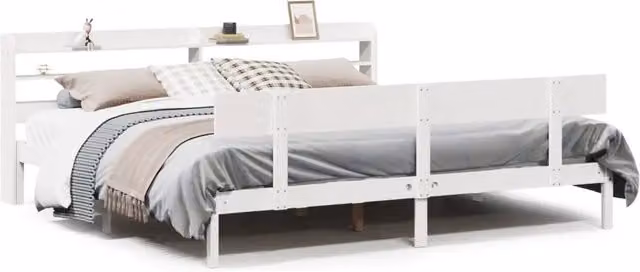 Letto matrimoniale | Letto per adulti | Letto senza Materasso Bianco 180x200 cm Legno Massello di Pino
