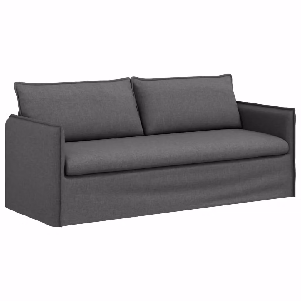 vidaXL Divano Moderno in Tessuto Grigio e Nero con Struttura in Metallo L: 196 cm, P: 82 cm, H: 85 cm – 2