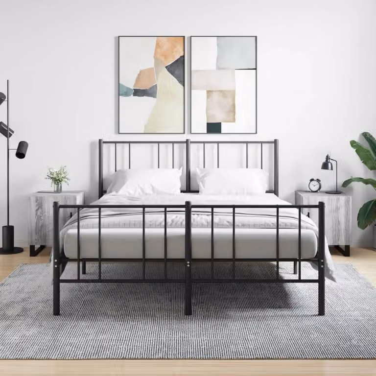 Set di 2 comodini sospesi vidaXL in legno e metallo, colore grigio, L 40 cm x P 40 cm x H 50 cm