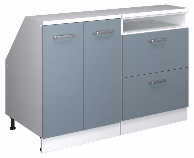 Mobile cucina sottotetto Vicco R-Line Grigio-blu 120 cm Set di 2 carcasse armadio profondità 60 cm, Model 60134