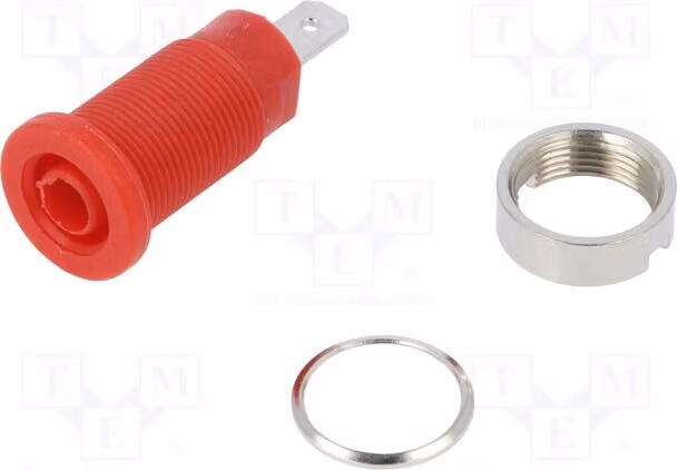 1 connettore a banana da 24,5 mm, 24A, rosso, 1000 VDC, connettore a banana placcato in stagno, modello FCR73575B