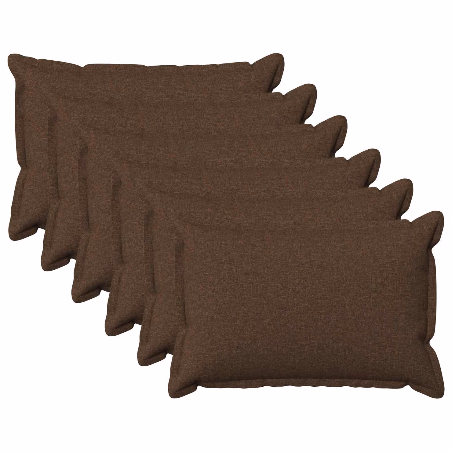 Set di 6 cuscini vidaXL HOUTEN marroni in lino con fodera lavabile L/P/H: 60 x 40 x 40 cm