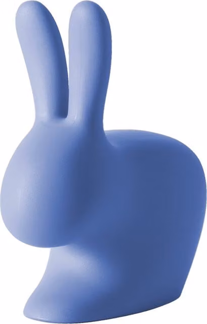 Sedia Rabbit Qeeboo in polietilene blu opaco per esterno e design