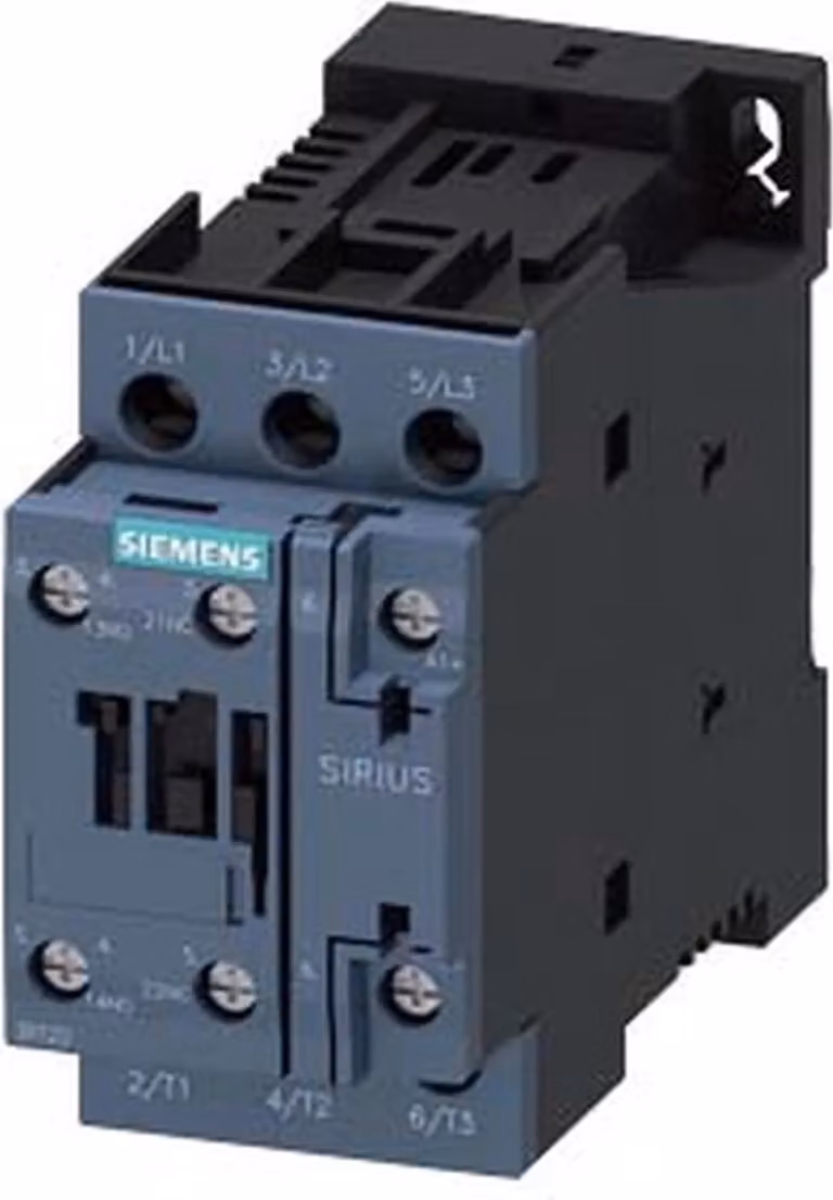 Contattore Siemens, AC-3e, 9 A/4 kW/400 V, 3 poli, DC 24 V, 1S+1Ö, collegamento a vite, 1 pz.