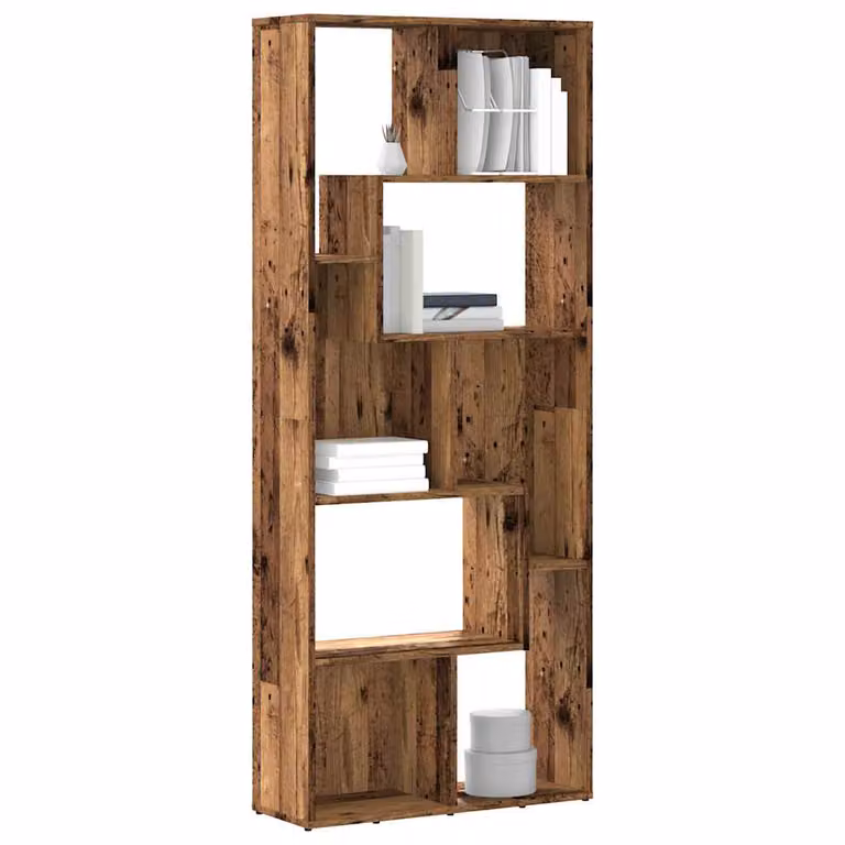 Libreria moderna vidaXL in MDF color marrone, montaggio a parete, L 67 cm x P 24 cm x H 161 cm