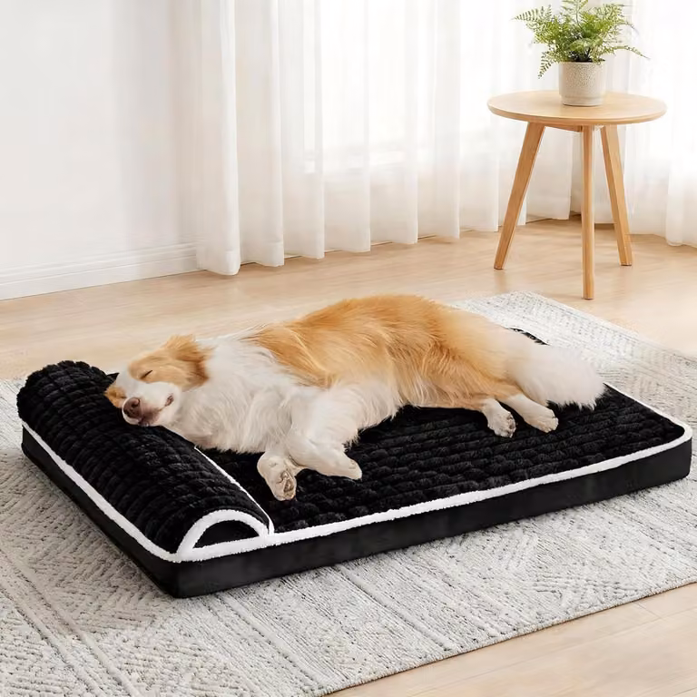 Cuccia ortopedica per cani con cuscino, 106x71 cm, colore nero