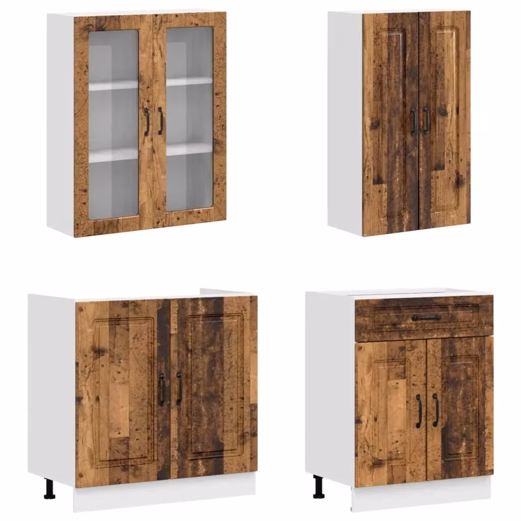 Unità Cucina Moderna vidaXL KALMAR in Legno e Vetro, Marrone, 8 Pezzi – 2