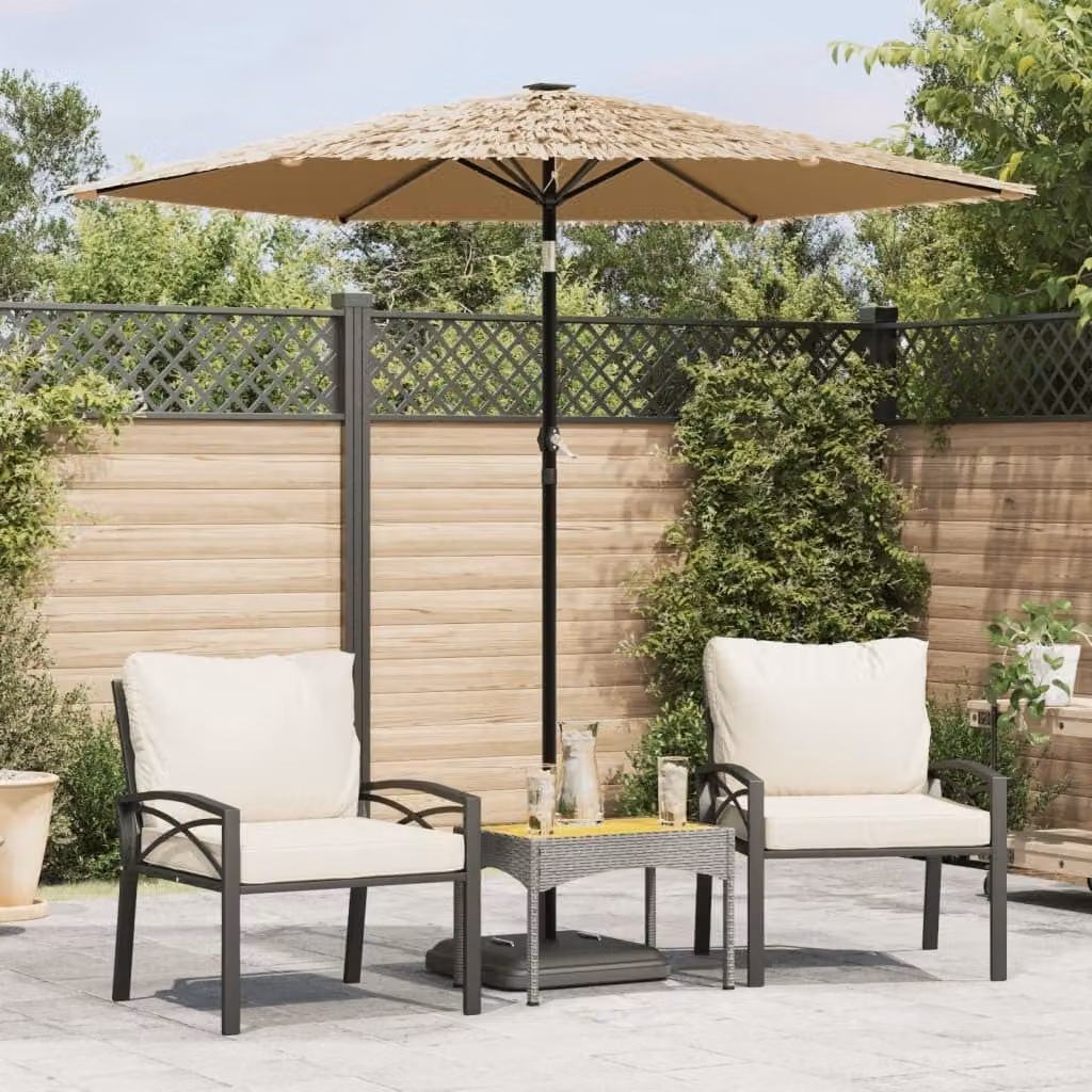 Maison Exclusive - Ombrellone con palo in acciaio, color marrone, dimensioni 223x223x213 cm