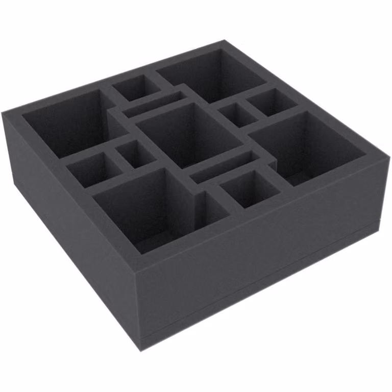 Inserto in schiuma 178x178x60 mm per giochi da tavolo, 13 scomparti