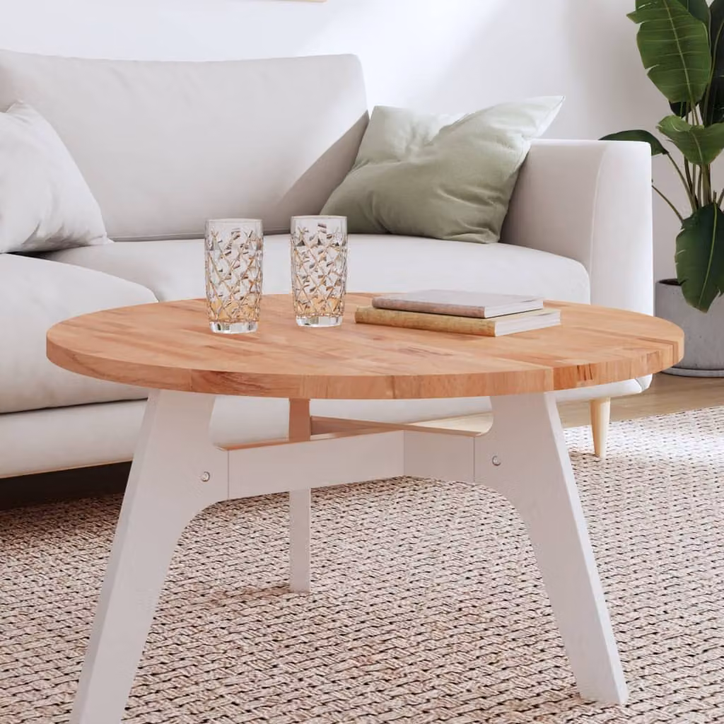 Piano per tavolo rotondo vidaXL in legno massello di faggio marrone, Ø 80 x 2,5 cm