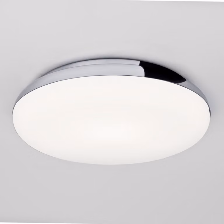 Plafoniera Ø 30cm bagno corridoio luce cromo vetro opale lampade luce bagno