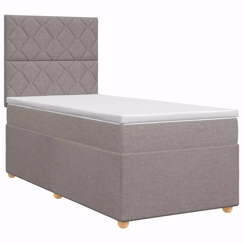 Letto box spring con materasso ibrido vidaXL in tessuto beige e grigio L/P/H: 200 x 80 x 140,5 cm – 2