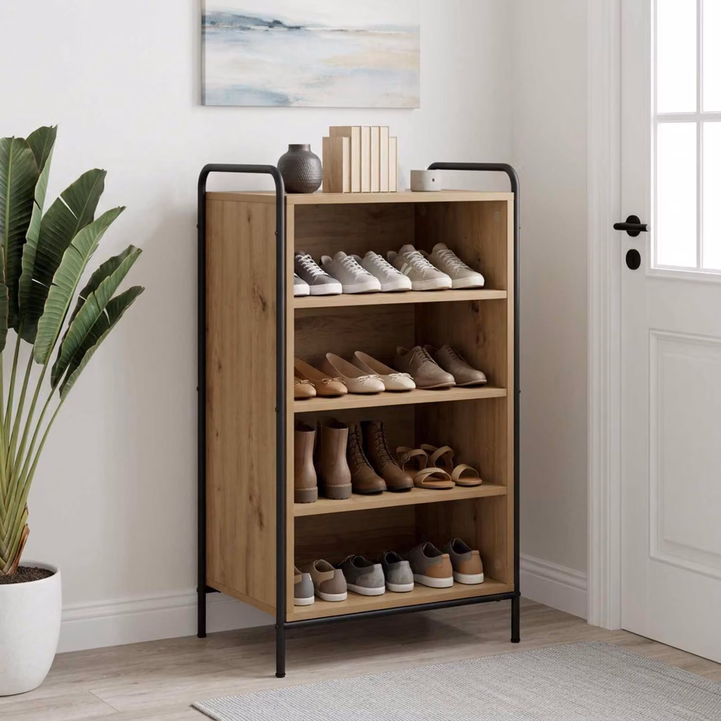 vidaXL Mobile per scarpe 51 x 36,5 x 93 cm Legno ingegnerizzato