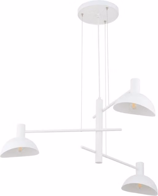 Lampadario a sospensione moderno Sigma Lighting Artis in metallo bianco, regolabile in altezza, 3xE14 – 1