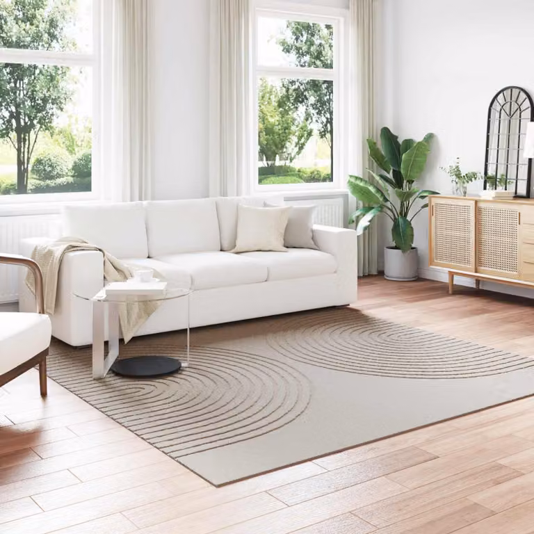Tappeto Quadrato Moderno vidaXL GALATI Beige in Poliestere L/P: 240 x 240 cm