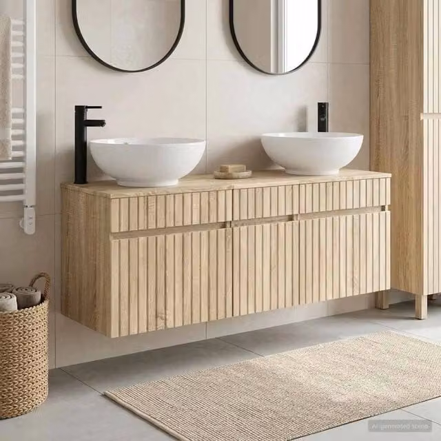 Set di Armadi da Bagno 3 pz Rovere Sonoma 49 x 44,5 x 66,5 cm 3405759