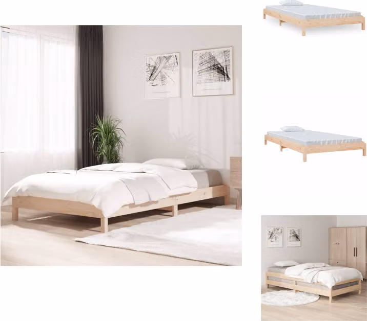 vidaXL Letto impilabile 100x200 cm in pino massiccio - Letti e strutture letto