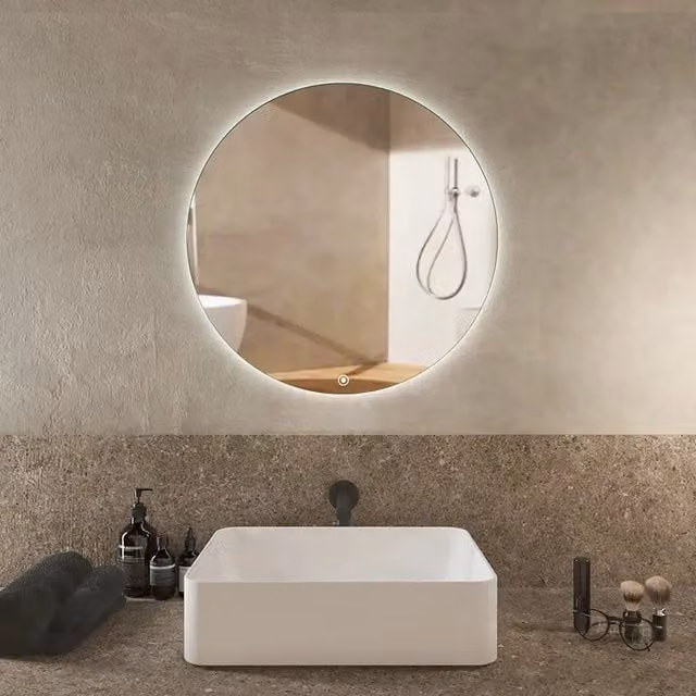Specchio tondo con LED retroilluminato e sensore touch-screen Parama, diametro: 60 cm