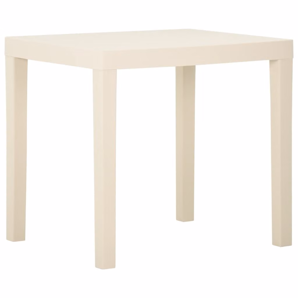 The Living Store Tavolo da giardino bianco 79x65x72 cm in plastica