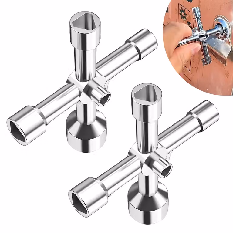 TRANKIELO® - 2 chiavi a triangolo - 5 misure: 5 mm / 8 mm / 9 mm / 10 mm / 13 mm - ideali per valvole del gas e dell'acqua