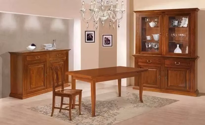 Soggiorno completo in legno stile arte povera Mobili 2G colore marrone – 3