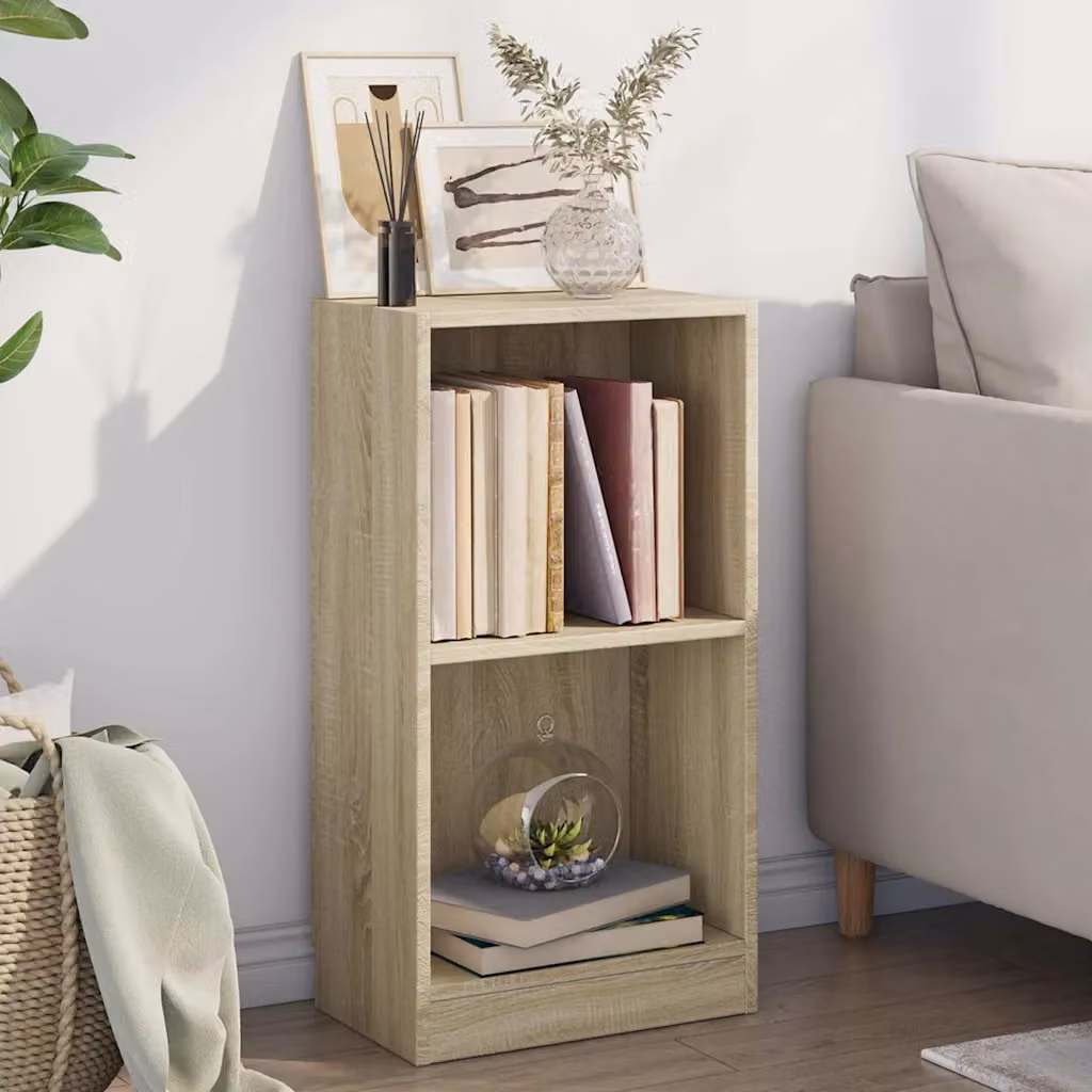 Libreria moderna vidaXL in legno MDF color rovere, L 40 cm x P 24 cm x H 75 cm